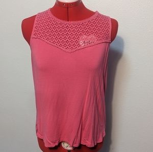 H&M pink lace front tank , Women's, Medium